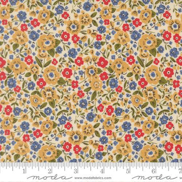 The Henhouse Calico Small Floral Tomato Fabric Yardage - quilt fabric for sewing and quilting projects