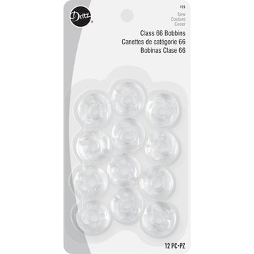 Dritz 12 Count Plastic Class 66 Bobbins - image 1 - quilting machine bobbin