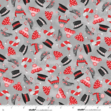 The Cool Club Storm Hat Toss Flannel Fabric Yardage by Studio E - winter hat print flannel