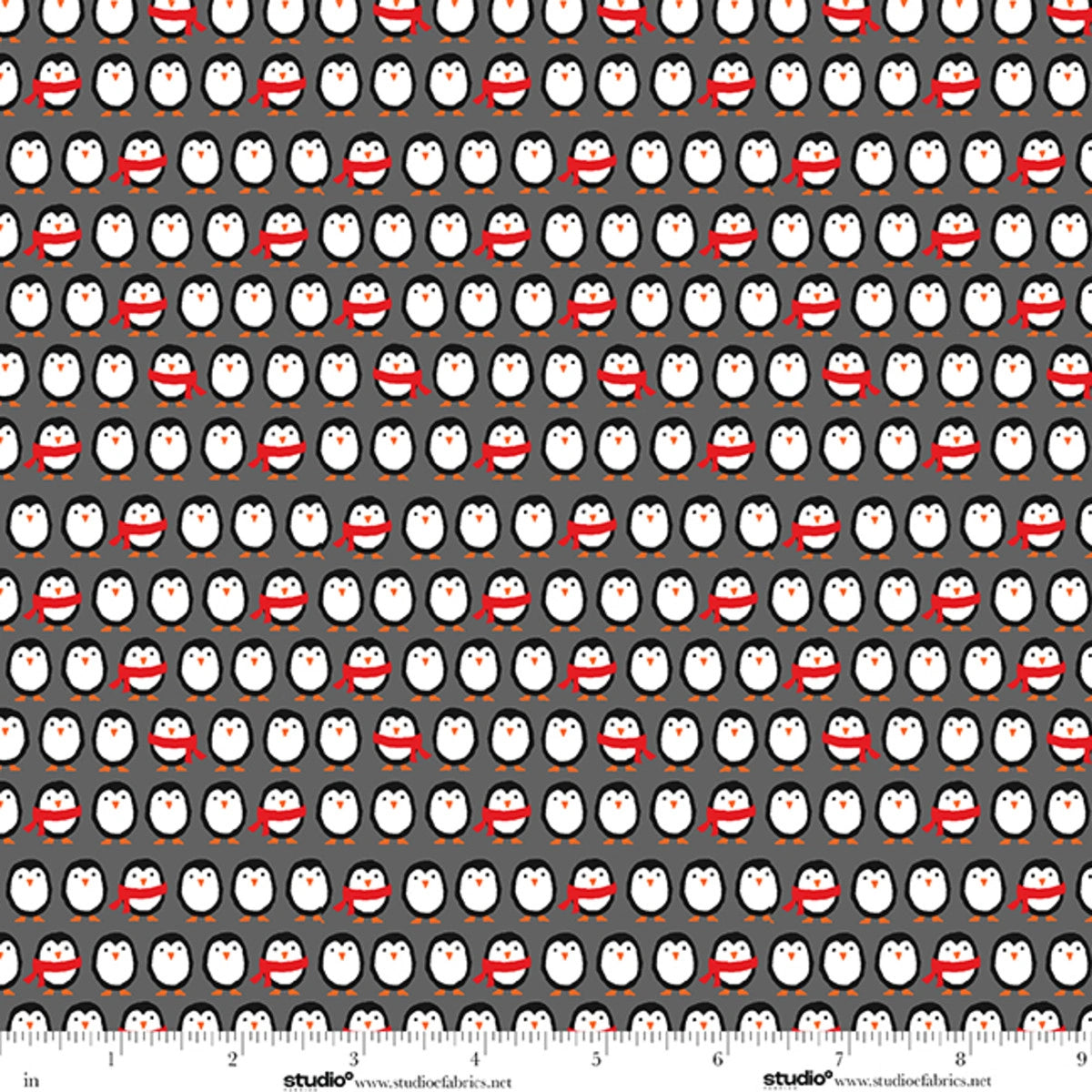 The Cool Club Storm Mini Penguins Flannel Fabric Yardage by Studio E - winter penguin print flannel