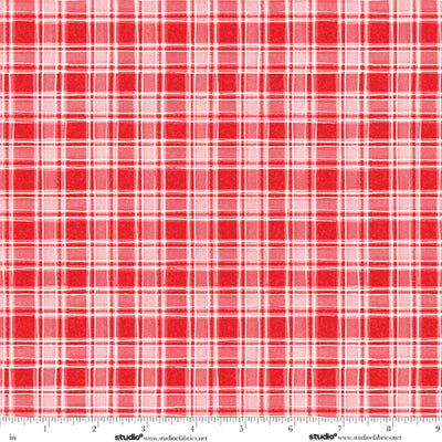 The Cool Club Red Plaid Flannel Fabric Yardage