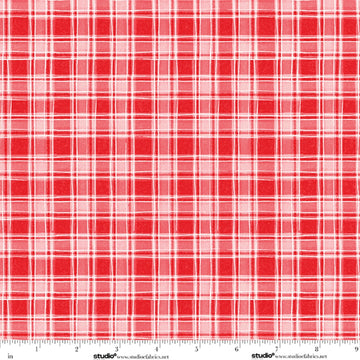 The Cool Club Red Plaid Flannel Fabric Yardage by Studio E - winter plaid flannel fabric