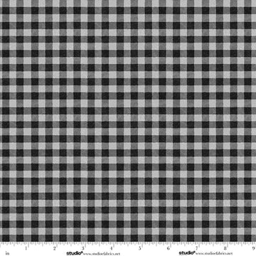 The Cool Club Charcoal Gingham Flannel Fabric Yardage by Studio E - winter gingham check flannel