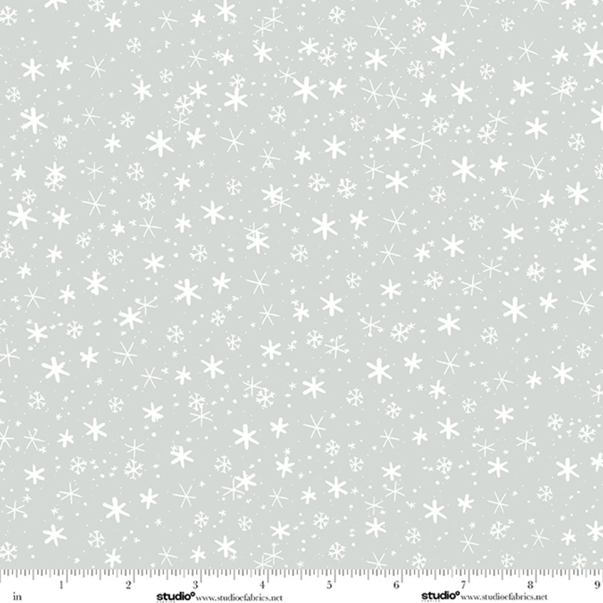 The Cool Club Cloud Small Snowflake Toss Flannel Fabric Yardage by Studio E - winter snowflake print flannel