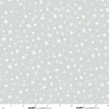 The Cool Club Cloud Small Snowflake Toss Flannel Fabric Yardage by Studio E - winter snowflake print flannel