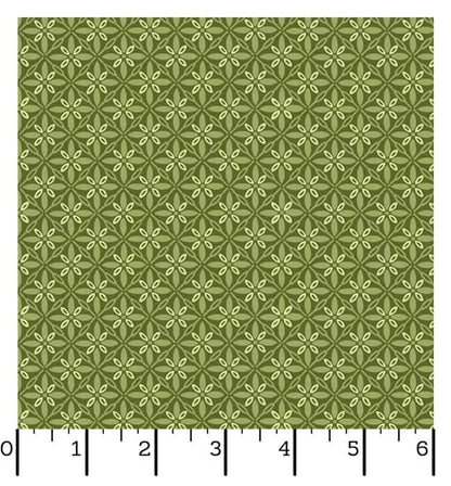 Ruler Kimberbell Basics Tufted Green Fabric Yardage