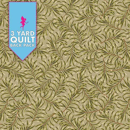 Boughs of Beauty Moss Green 108" Wide 3 Yard Quilt Fabric Back Pack