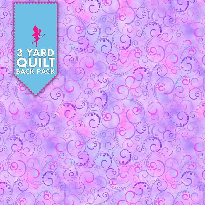 Image of Swirling Splendor - Lilac 108" Wide 3 Yard Quilt Fabric Back Pack