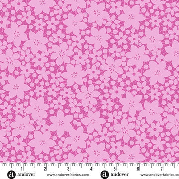 Color Me Whispered Pink Laced Blooms Fabric Yardage - quilt fabric for sewing and quilting projects