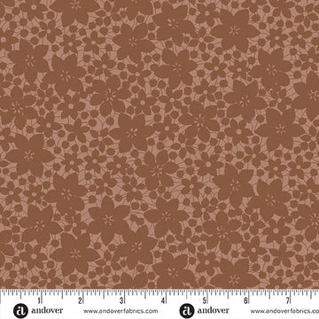 Color Me Whispered Mocha Laced Blooms Fabric Yardage - quilt fabric for sewing and quilting projects