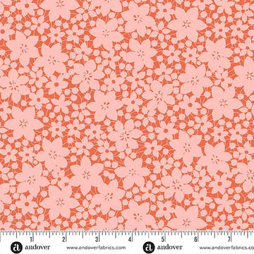Color Me Whispered Salmon Laced Blooms Fabric Yardage - quilt fabric for sewing and quilting projects