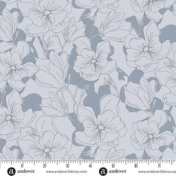 Color Me Whispered Gray Magnolia Veil Fabric Yardage - quilt fabric for sewing and quilting projects