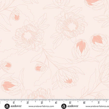 Color Me Whispered Light Salmon Protea Whisper Fabric Yardage - quilt fabric for sewing and quilting projects