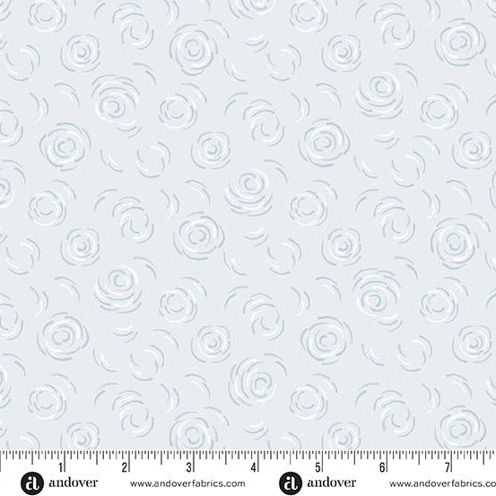 Simply Light Seafoam Ripple teal tonal cotton fabric yardage