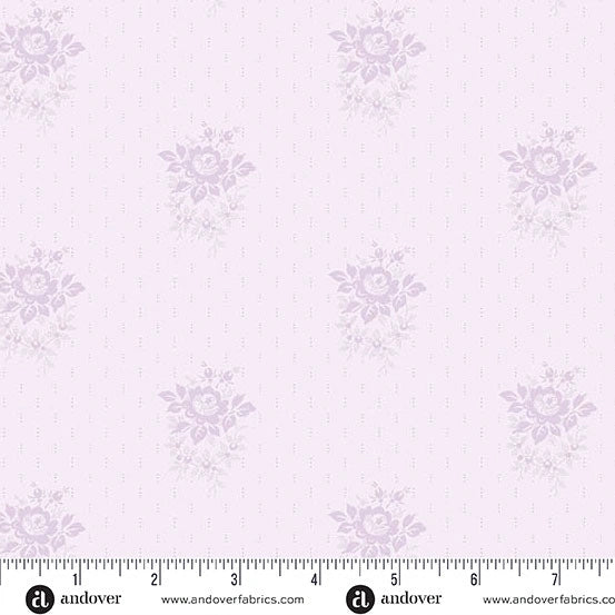 Simply Light Lilac Petite Bouquet tonal cotton fabric yardage