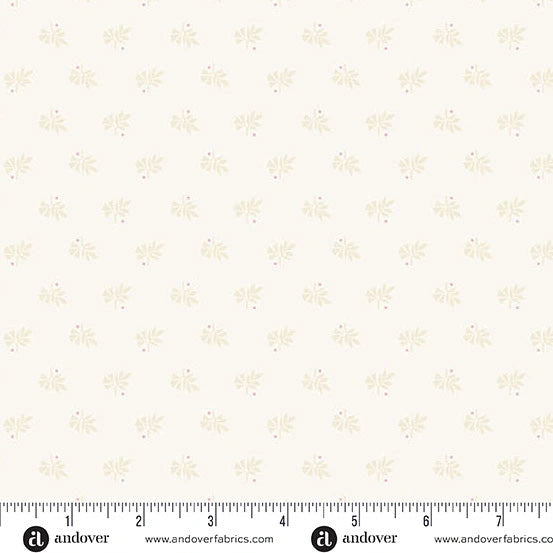 Simply Light Almond Frond warm tonal cotton fabric yardage
