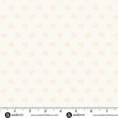 Simply Light Almond Frond Fabric YardageWhi