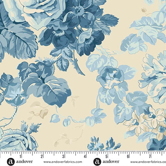Special Delivery Porcelain Rose Bouquet fabric yardage