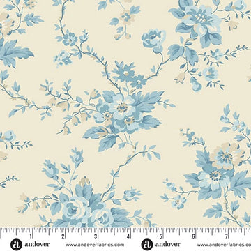 Special Delivery Breeze Heirloom Rose blue fabric yardage
