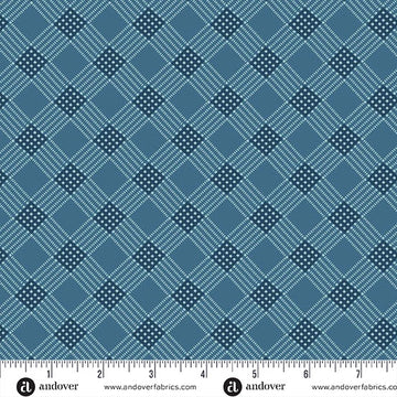 Special Delivery Deep Denim Tea Towel Fabric Yardage