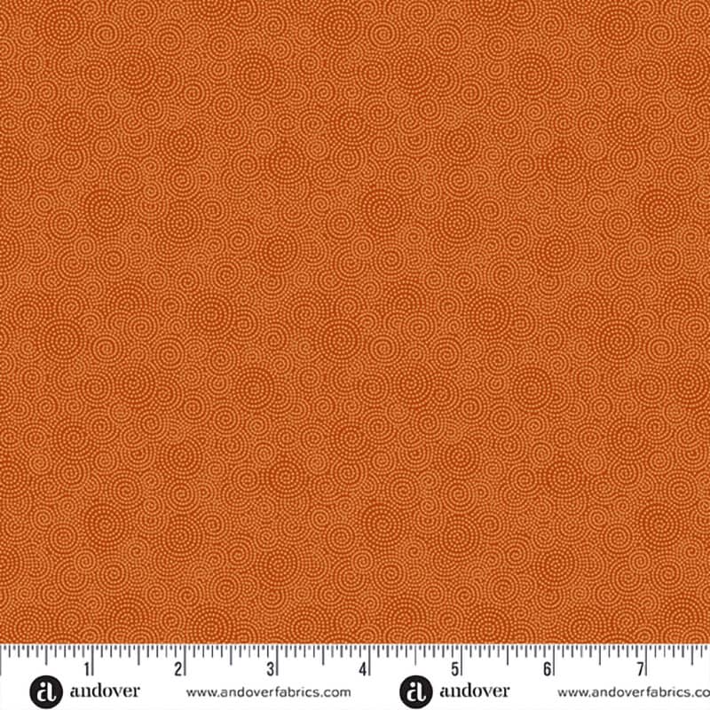 Moonlight Roses Orange Dot Rings Fabric Yardage