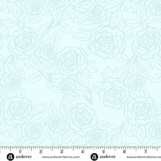 Color Me Pretty Water Rose Bloom Fabric Yardage