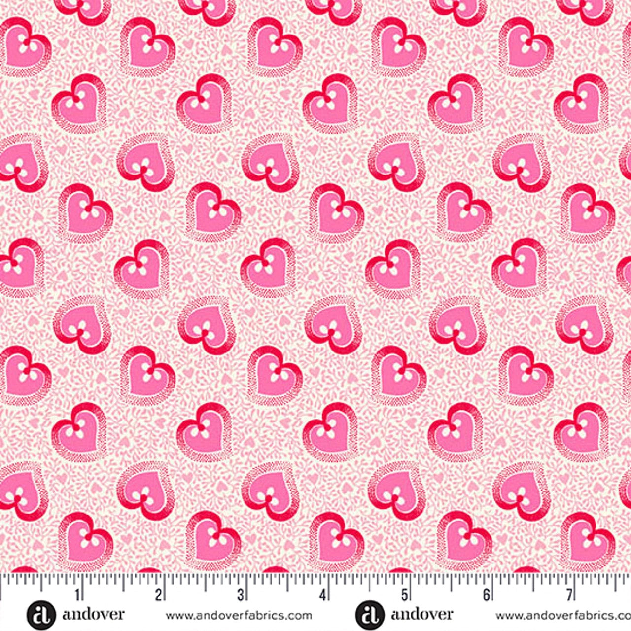 Heart and Soul White Big Heart Fabric Yardage