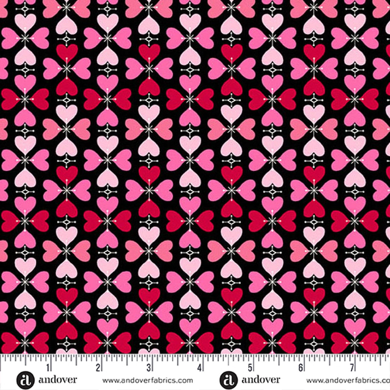 Heart and Soul Black Cross My Heart Fabric Yardage