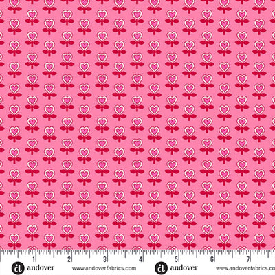 Heart and Soul Pink Love Blooms Fabric Yardage