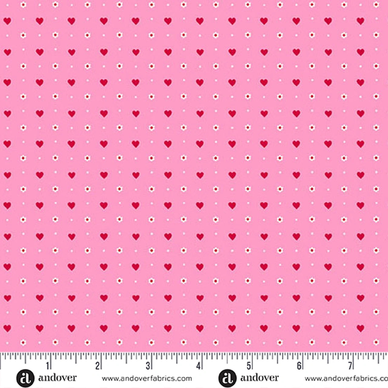 Heart and Soul Pink Mini Hearts Fabric Yardage