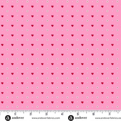 Heart and Soul Pink Mini Hearts Fabric Yardage