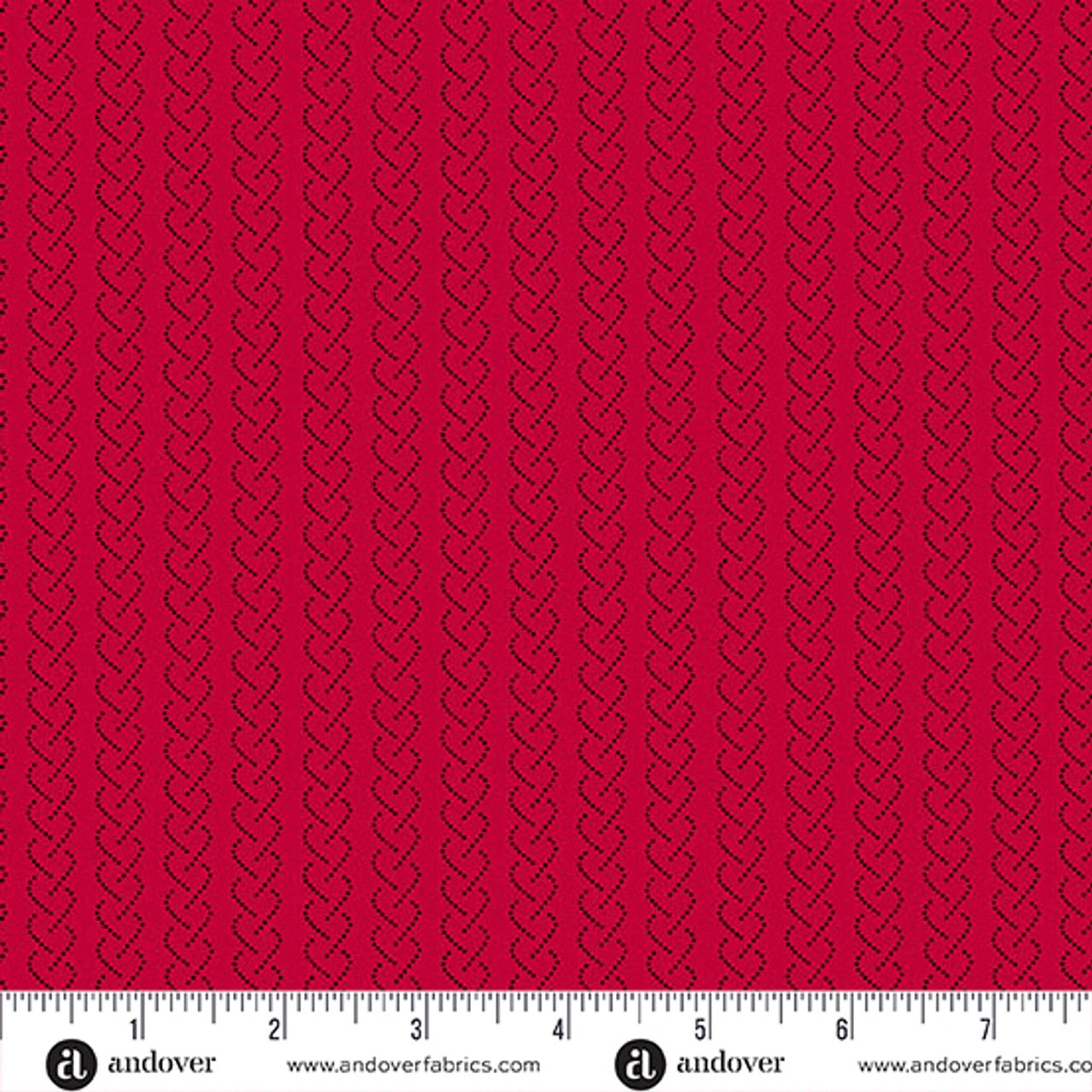 Heart and Soul Red Chain Stripe Fabric Yardage