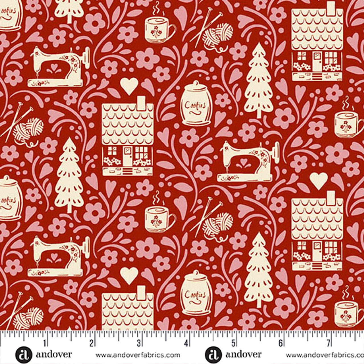 Cozy House Garnet Vignette Fabric Yardage