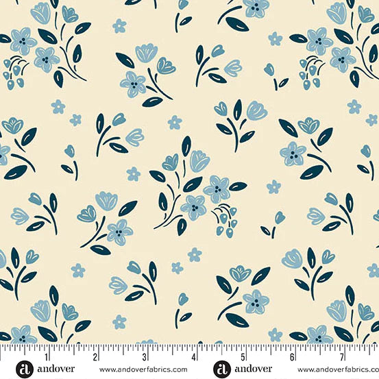 Cozy House Ivory Apple Blossom Fabric Yardage