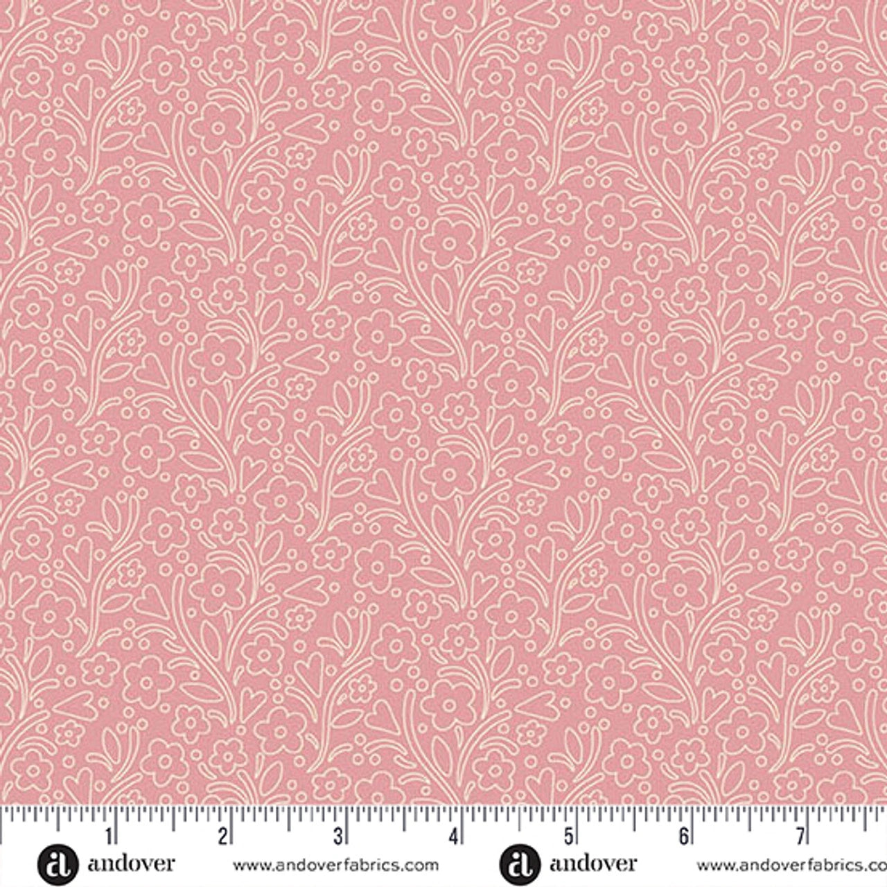 Cozy House Blush Dainty Flowers Fabric Yardage