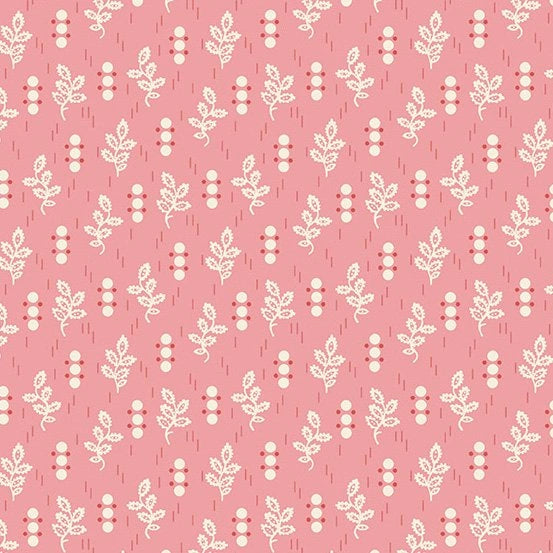 Be Mine Pink Lace Leaf Fabric Yardage
