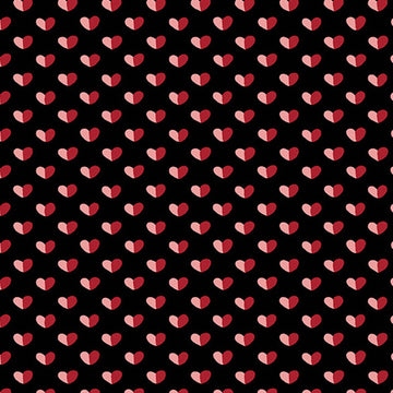 Be Mine Black Shadow Hearts Fabric Yardage