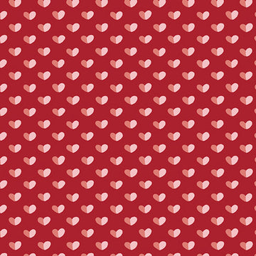 Be Mine Red Shadow Hearts Fabric Yardage