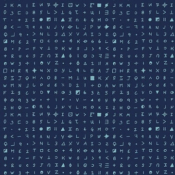 Fabric from the Basement Blue Moon Cryptography Fabric Yardage - quilt fabric for sewing and quilting projects
