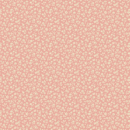Cocoa Pink Peony Snowberry Fabric Yardage