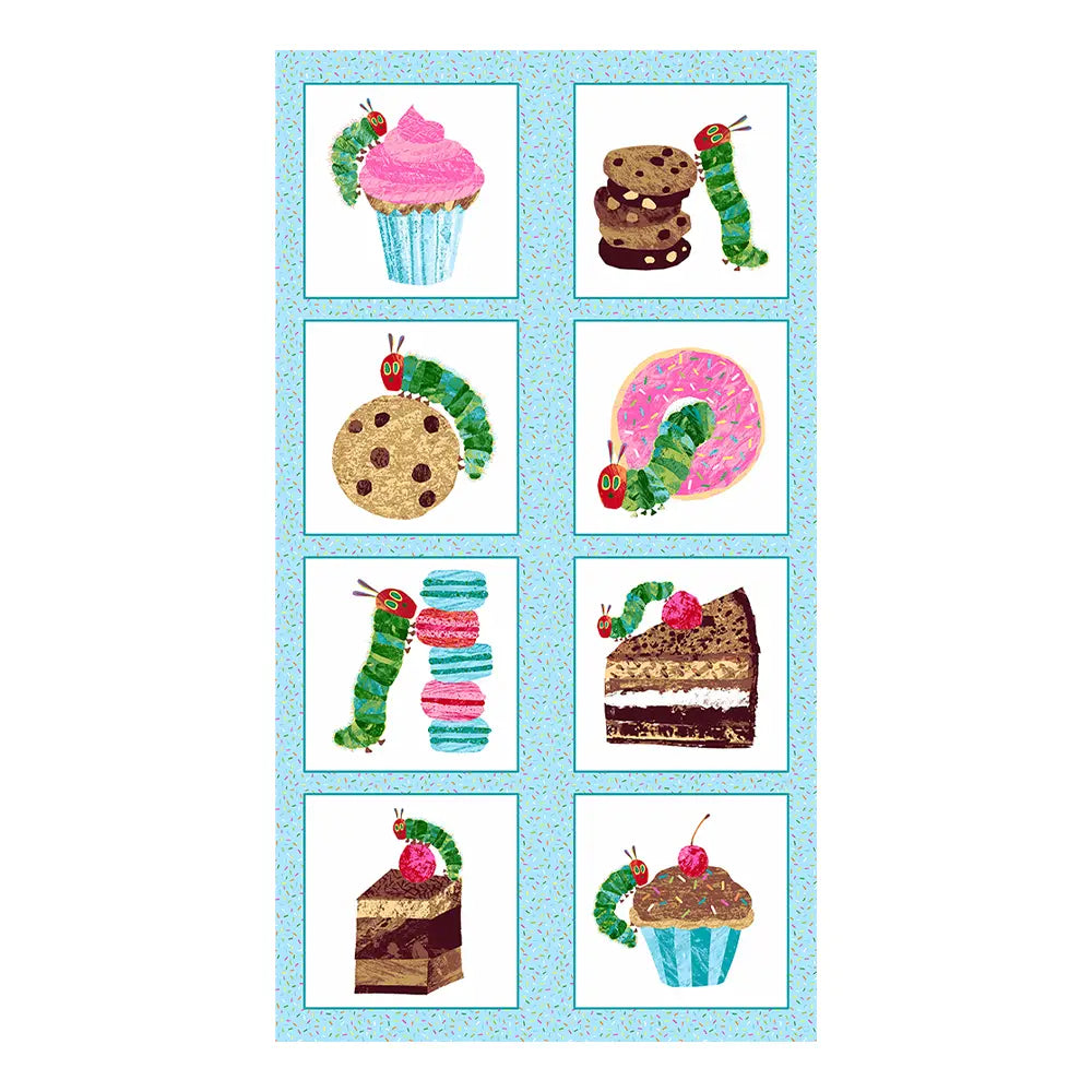 Very Hungry Caterpillar Blue Bake Shop Quilt Panel Product Photo