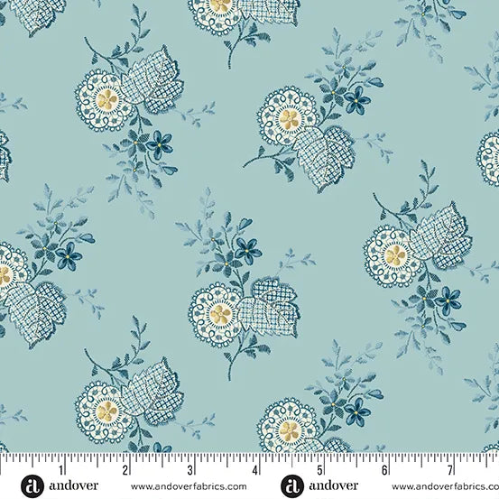 Beach House Powder Plumeria Fabric Yardage Product Photo