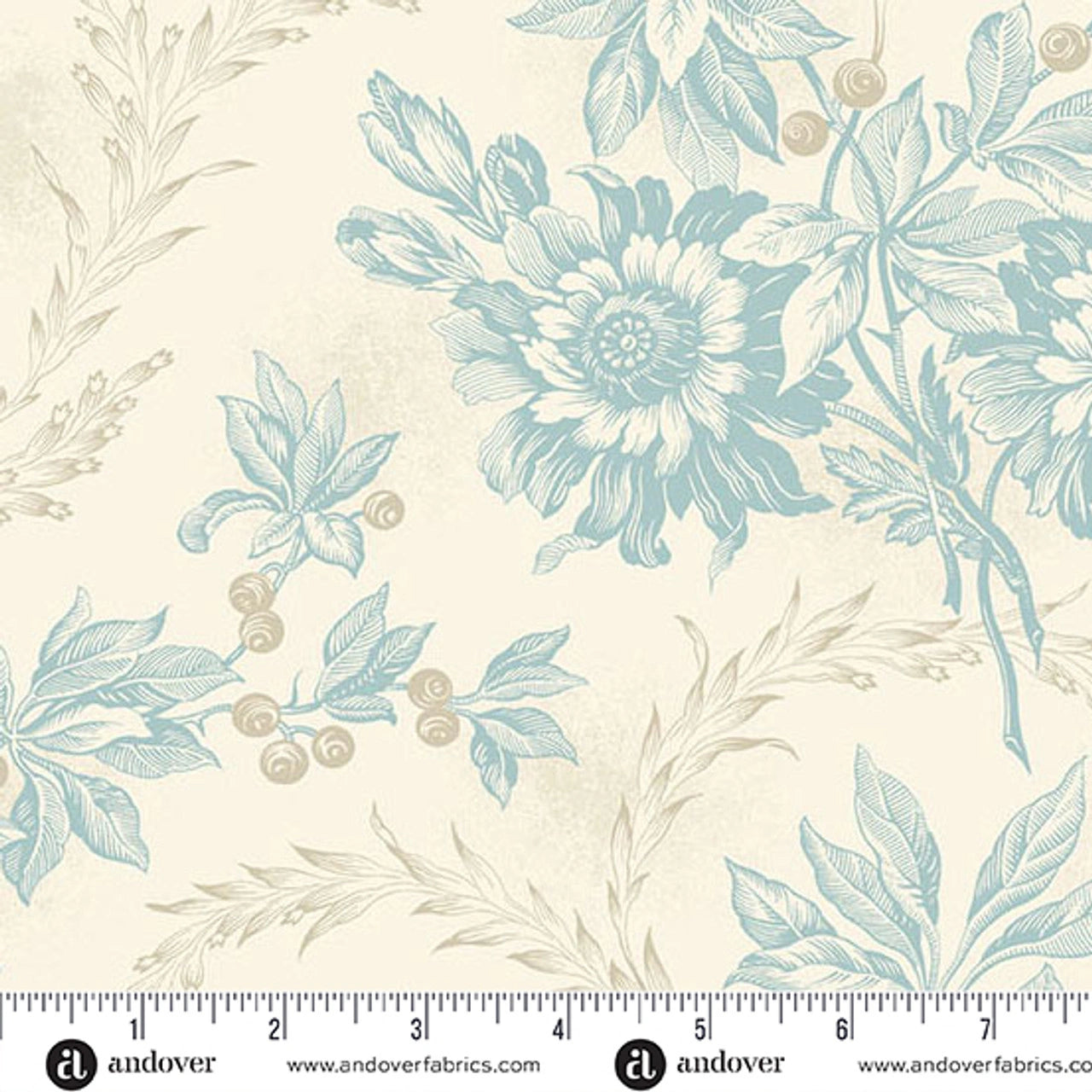 Sewing Bird Wheat Embroidery Fabric Yardage