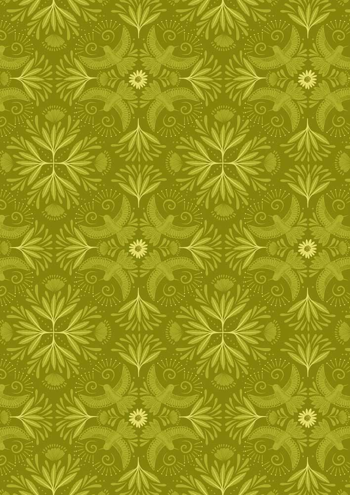 Bahia Jungle Green Hummingbird Fabric Yardage