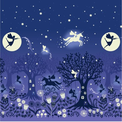 Glow Fairies Dusk Double Edge Border Fabric Yardage