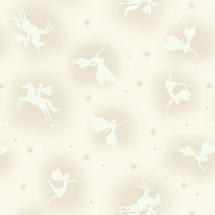 Glow Fairies Cream Fabric Yardage