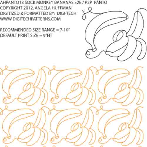 Sock Monkey Bananas Pattern Set Digital File