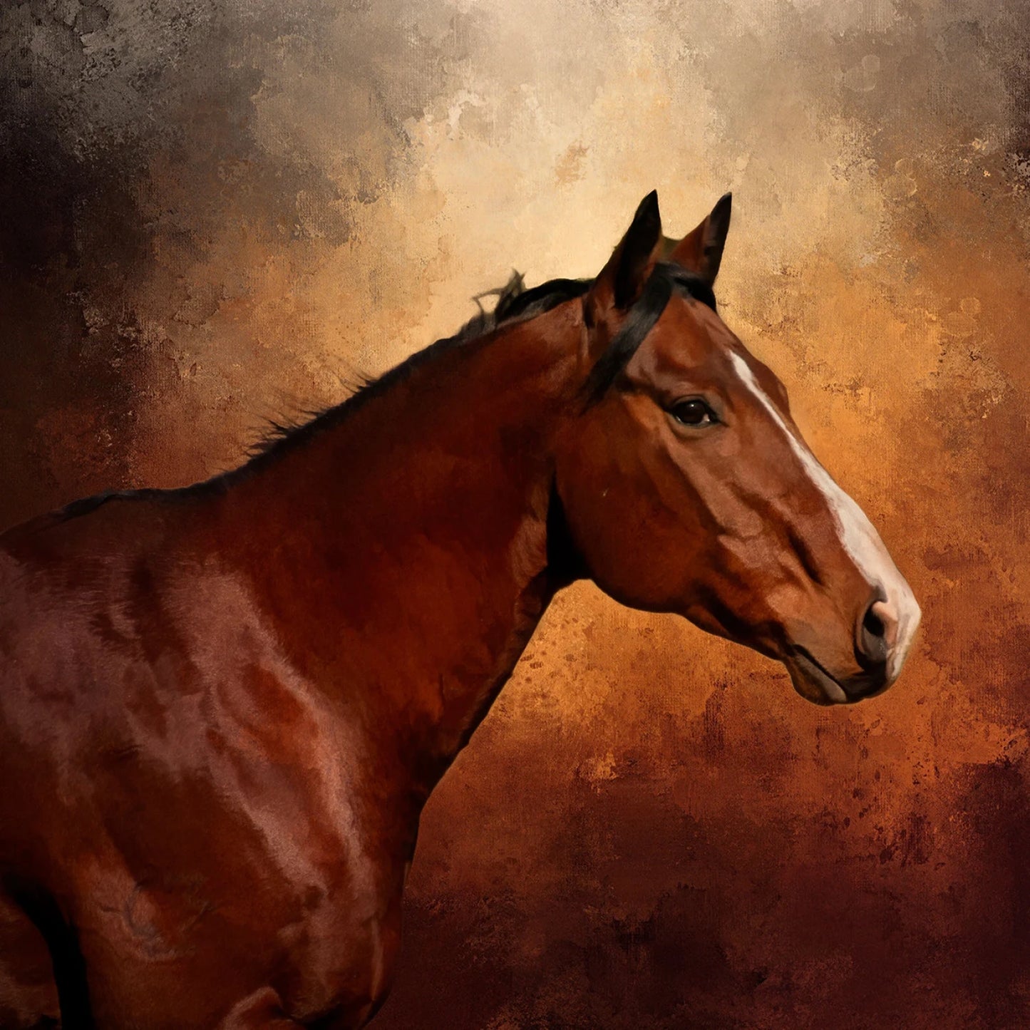 Intense Bay Horse Panel 18in x 18in