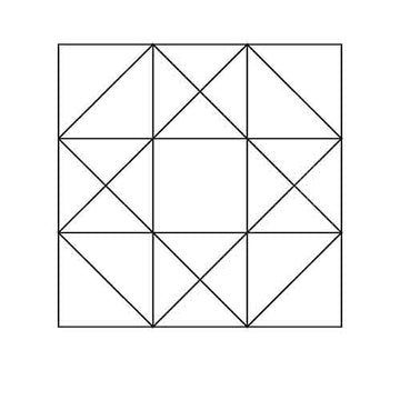 Ohio Star Half Square Triangles Block Outline Digital File