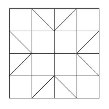 Sawtooth Star with Four Patch Center Block Outline Digital File